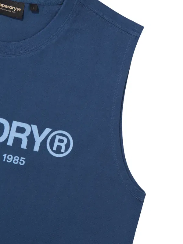 Майка с логотипом Superdry, темно-синяя — фото 4