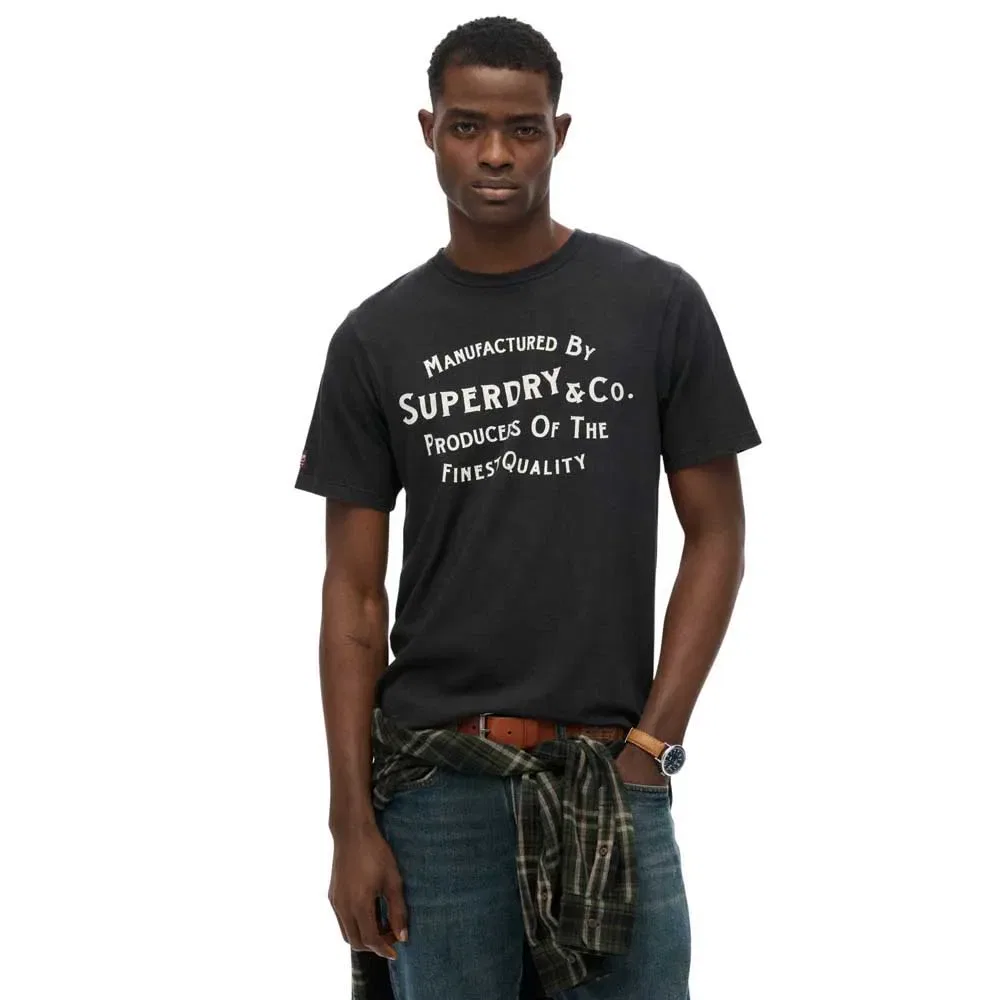 Футболка с коротким рукавом Relaxed Fit Superdry, черный