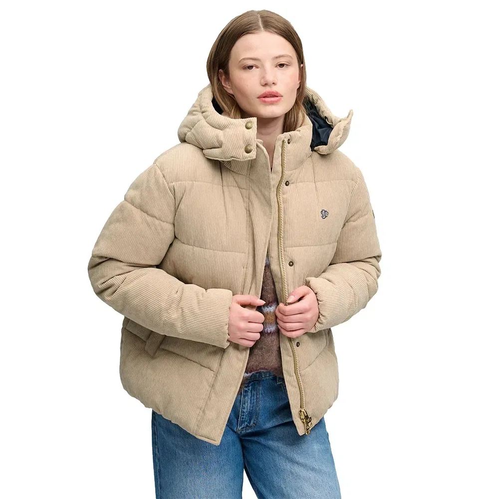 Женская куртка-пуховик из вельвета Superdry, Beige