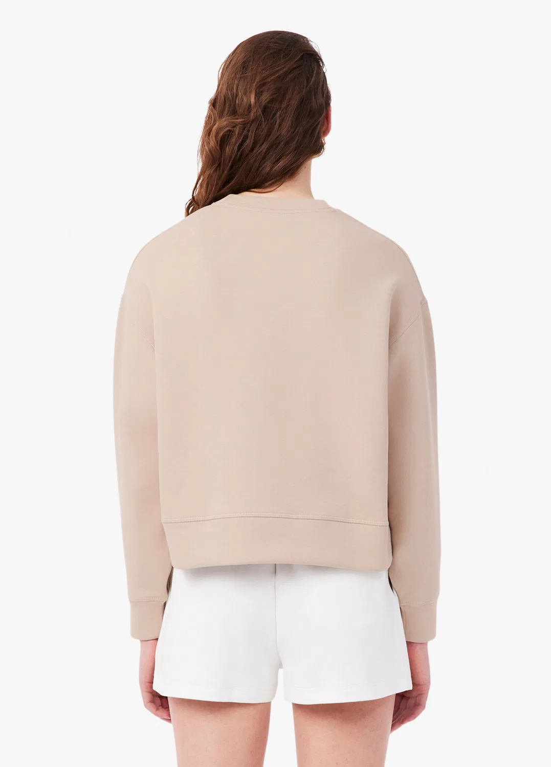 Свитшот женский Lacoste Oversize Fit, бежевый — фото 3