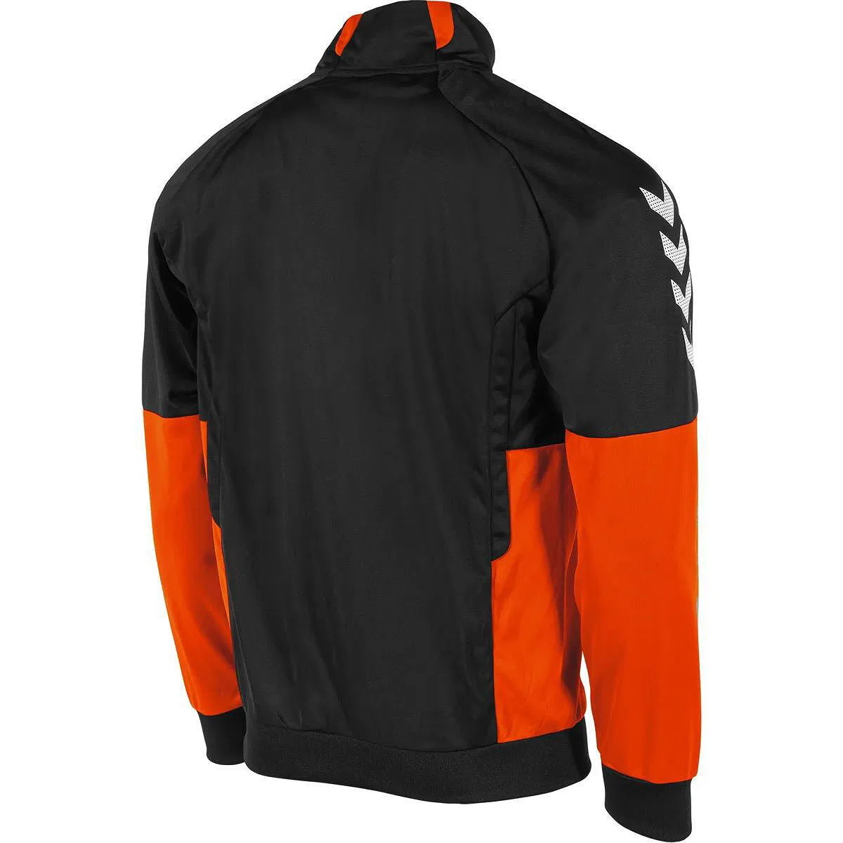 Детская тренировочная куртка с цветными вставками Colorblock Hummel, Lehmorange Schwarz — фото 4
