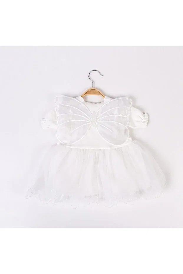 Детское платье для девочек с коротким рукавом Butterfly wing dress Şirin Şeyler Butiği, Butterfly-White