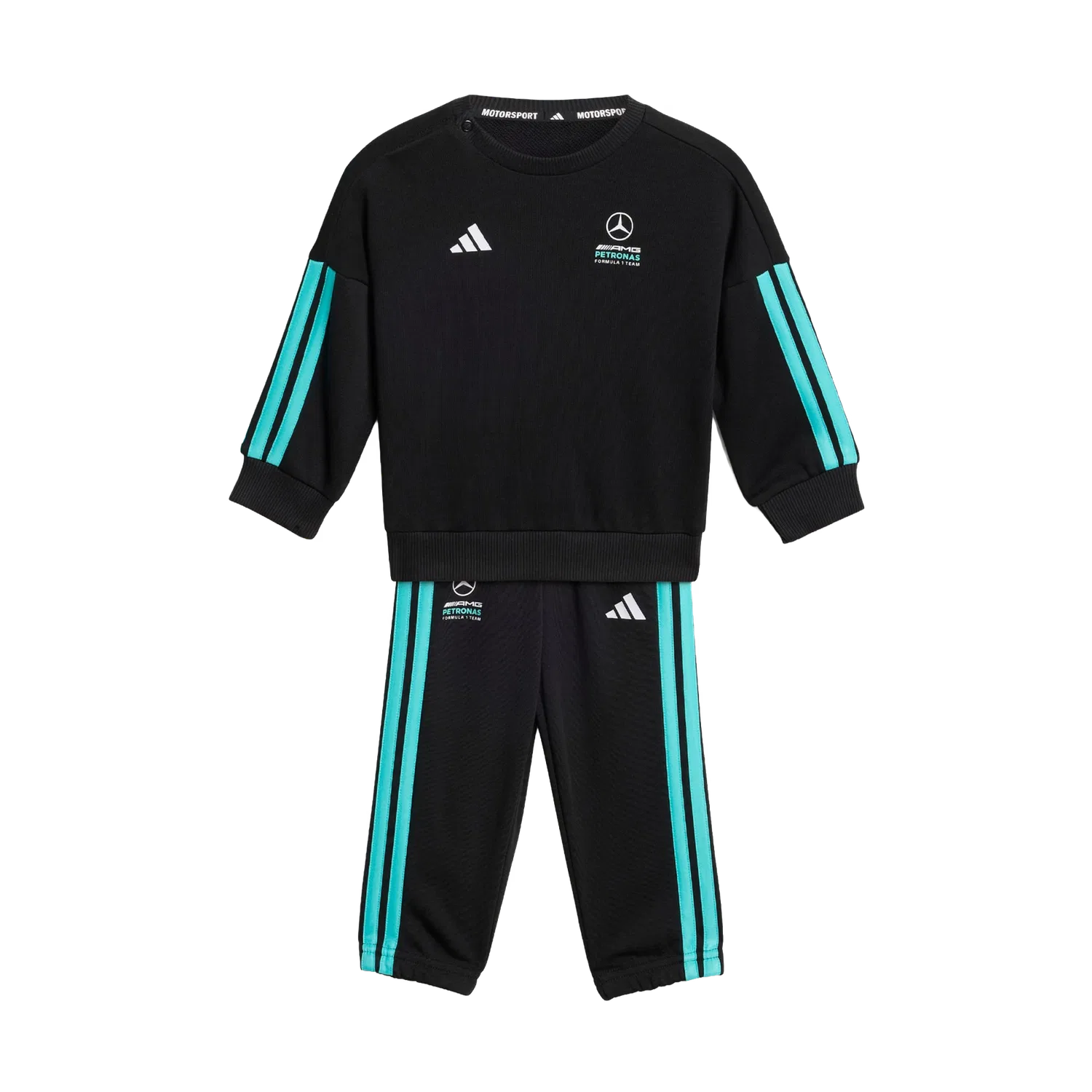 Детский спортивный костюм с полосками Mercedes-AMG Petronas Formula 1 Team Adidas, черный