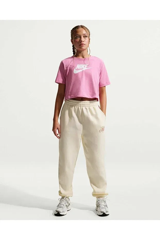 Детские спортивные штаны для девочек с геометрическим принтом Nike, Nude Color — фото 3