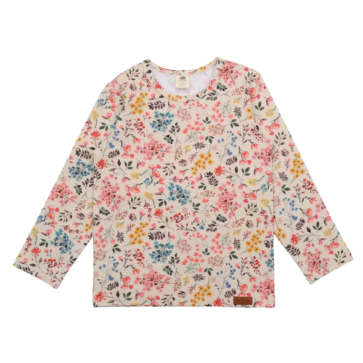 Лонгслив с принтом цветы Mini Flowers Walkiddy, белый