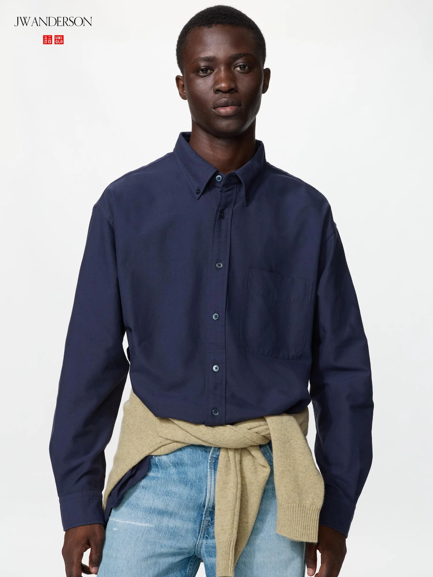 Рубашка Uniqlo x JW Anderson Oxford Oversized (New Logo), 69 темно-синий