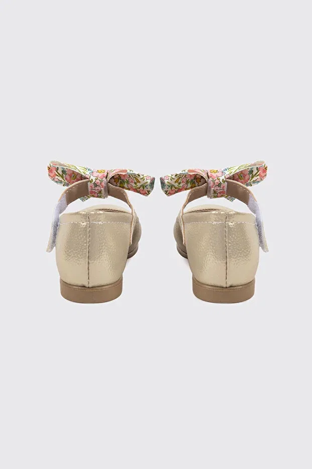 Детские балетки для девочек с принтом Liberty fabric ribbon detailed ballerinas Made With Liberty Fabric, 601-Gold — фото 3