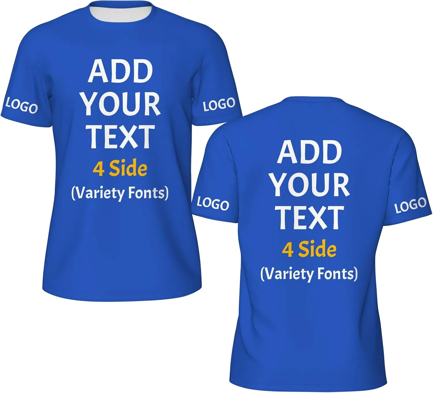 Футболка с кастомным принтом, Regular Fit, Polyester, Royal Blue