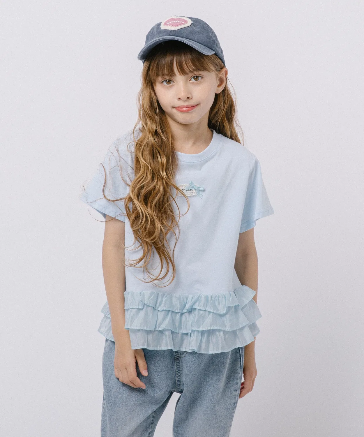Детская блузка с принтом и фриллами URBAN CHERRY, Blue