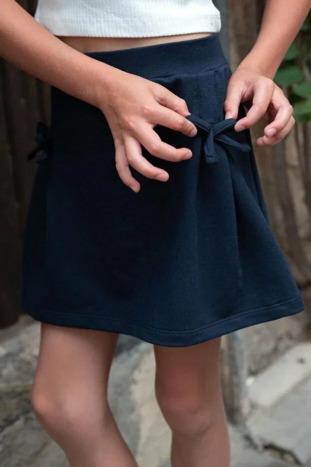 Детские шорты-юбка для девочек с принтом Breeze, Navy Blue — фото 3