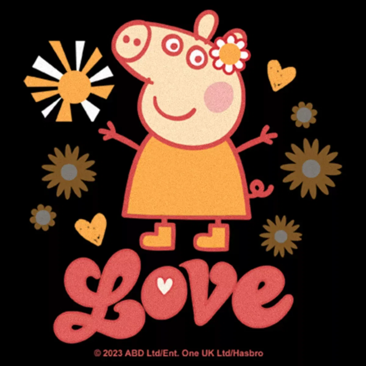 Детское боди с коротким рукавом Flower Power Love Peppa Pig, Black — фото 2