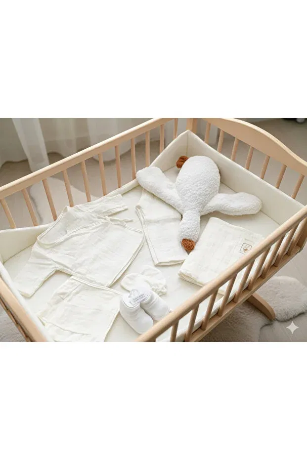 Детский комплект одежды для новорожденных хлопковый Pure Baby Natura, Ecru — фото 2
