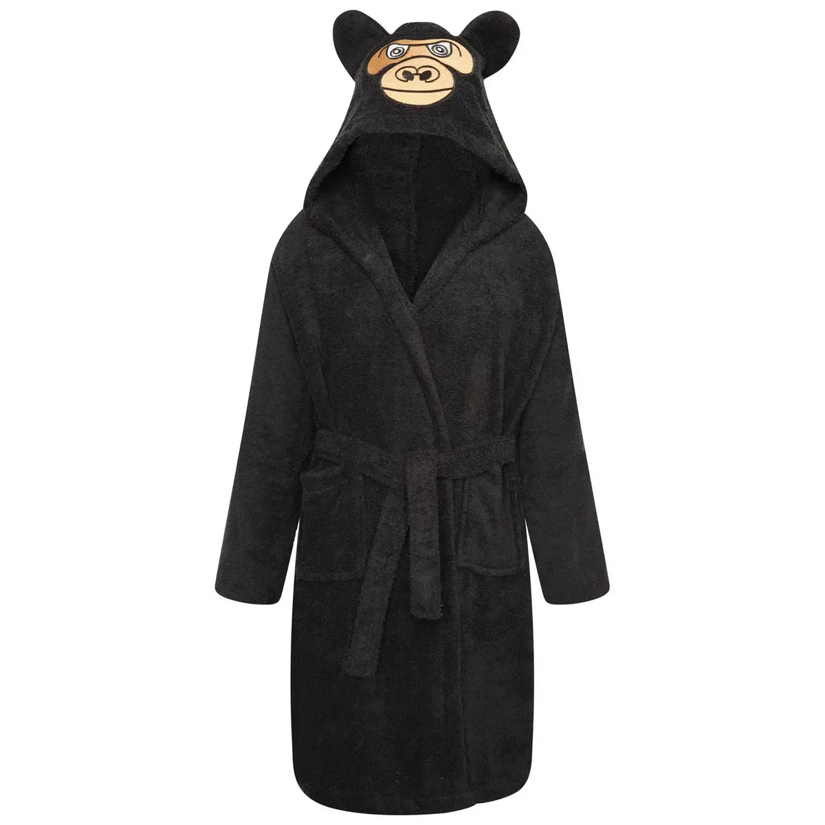 Хлопковый халат с капюшоном Gorilla Head Keanu, Black