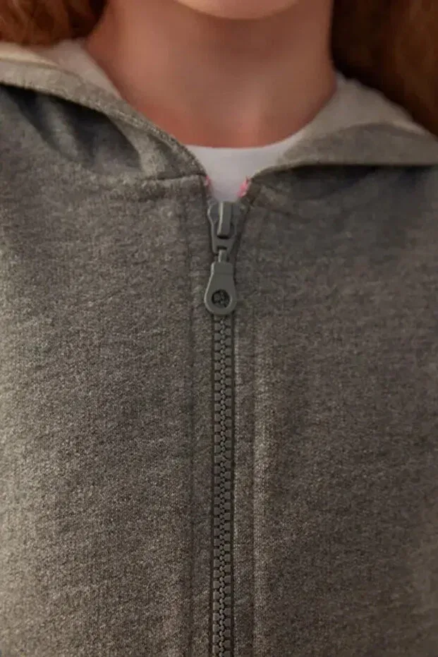 Детский кардиган для девочек с капюшоном Sportswear Penti, Gray — фото 4