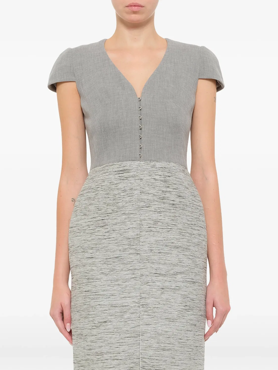 Платье с рукавами кап Alexander Mcqueen, серый