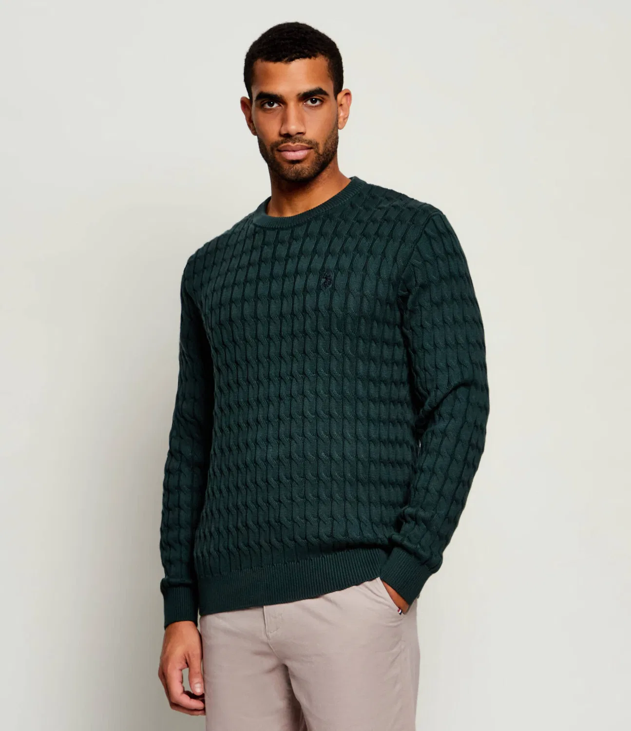 Свитер с круглым вырезом U.S. Polo Assn., Verde Bottiglia