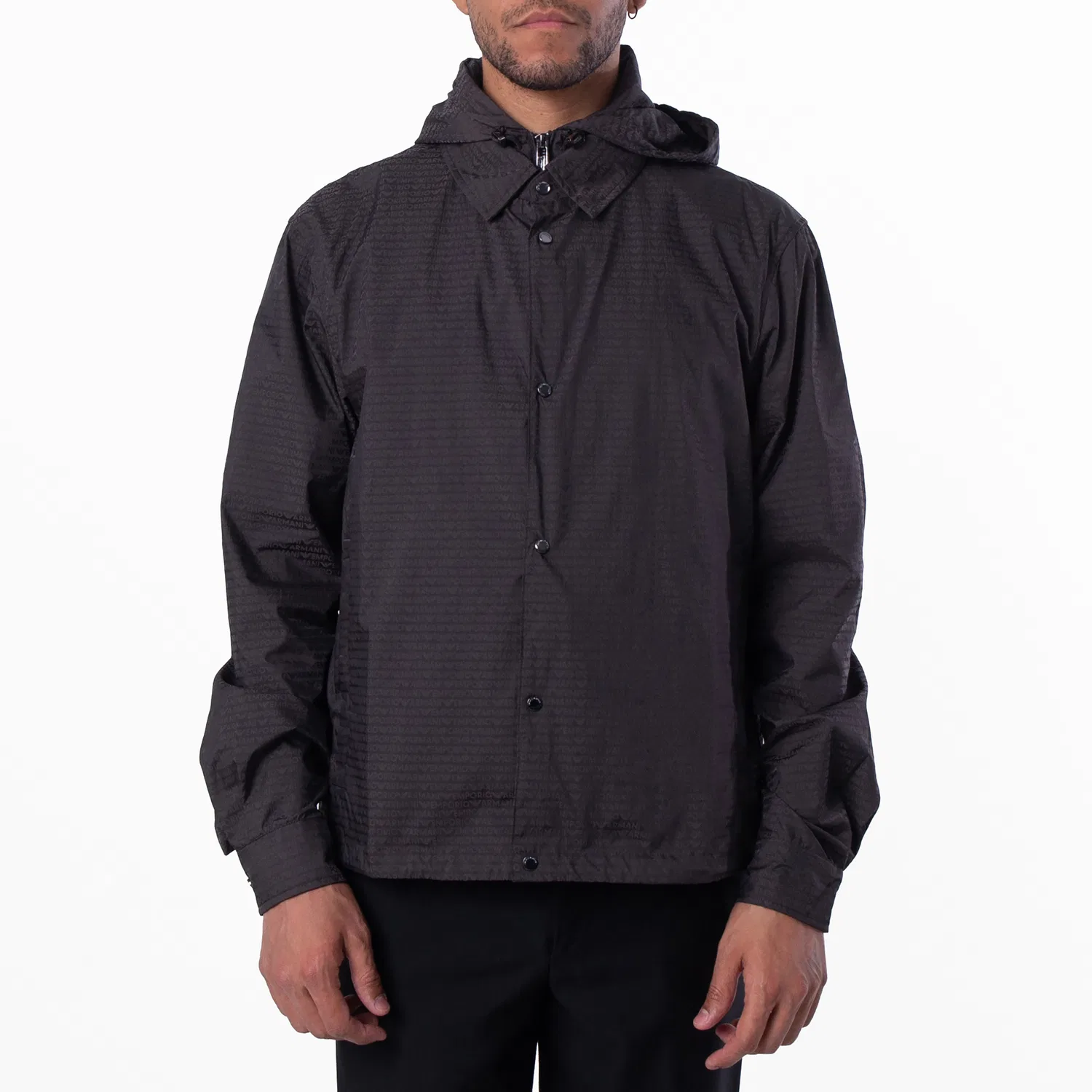 Куртка нейлоновый с принтом All-Over Logo Emporio Armani, Bristol Black