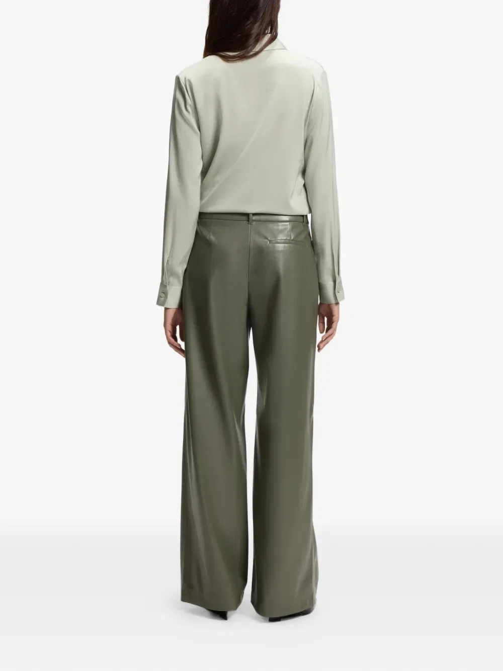 Брюки широкие BOSS, цвет Olive Green — фото 3
