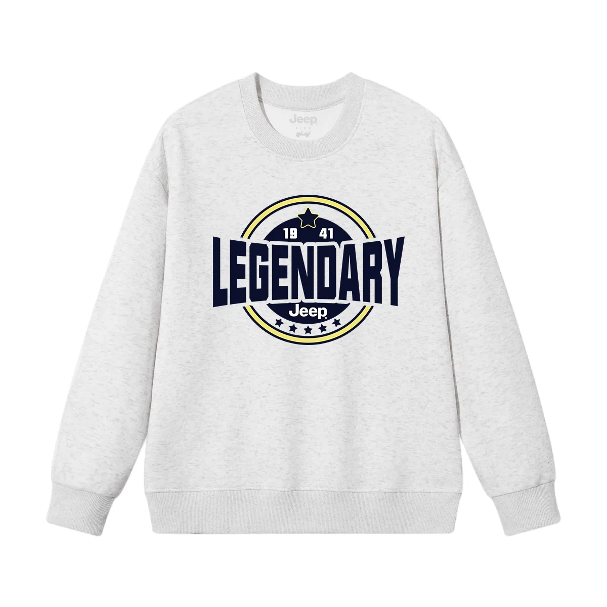 Детский свитшот с круглым вырезом, хлопковый, Jeep, Heather Grey