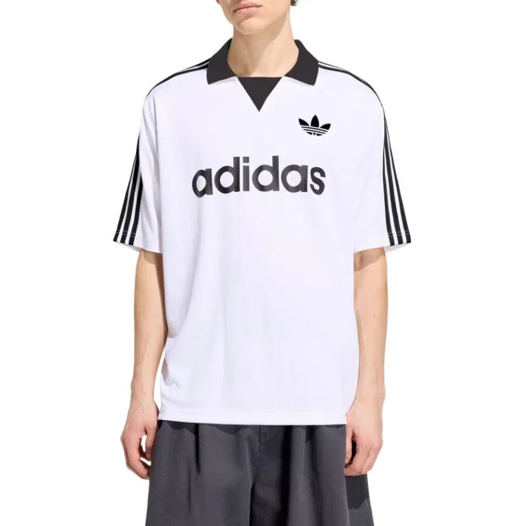 Мужская футболка с отложным воротником Adidas Originals, White — фото 3