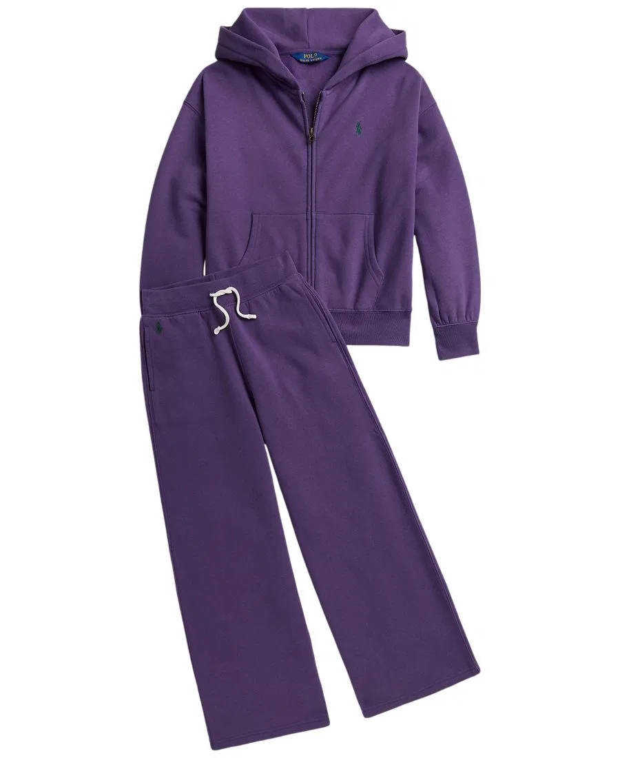 Штаны из футера с широкими штанинами Polo Ralph Lauren, Valley Purple — фото 4