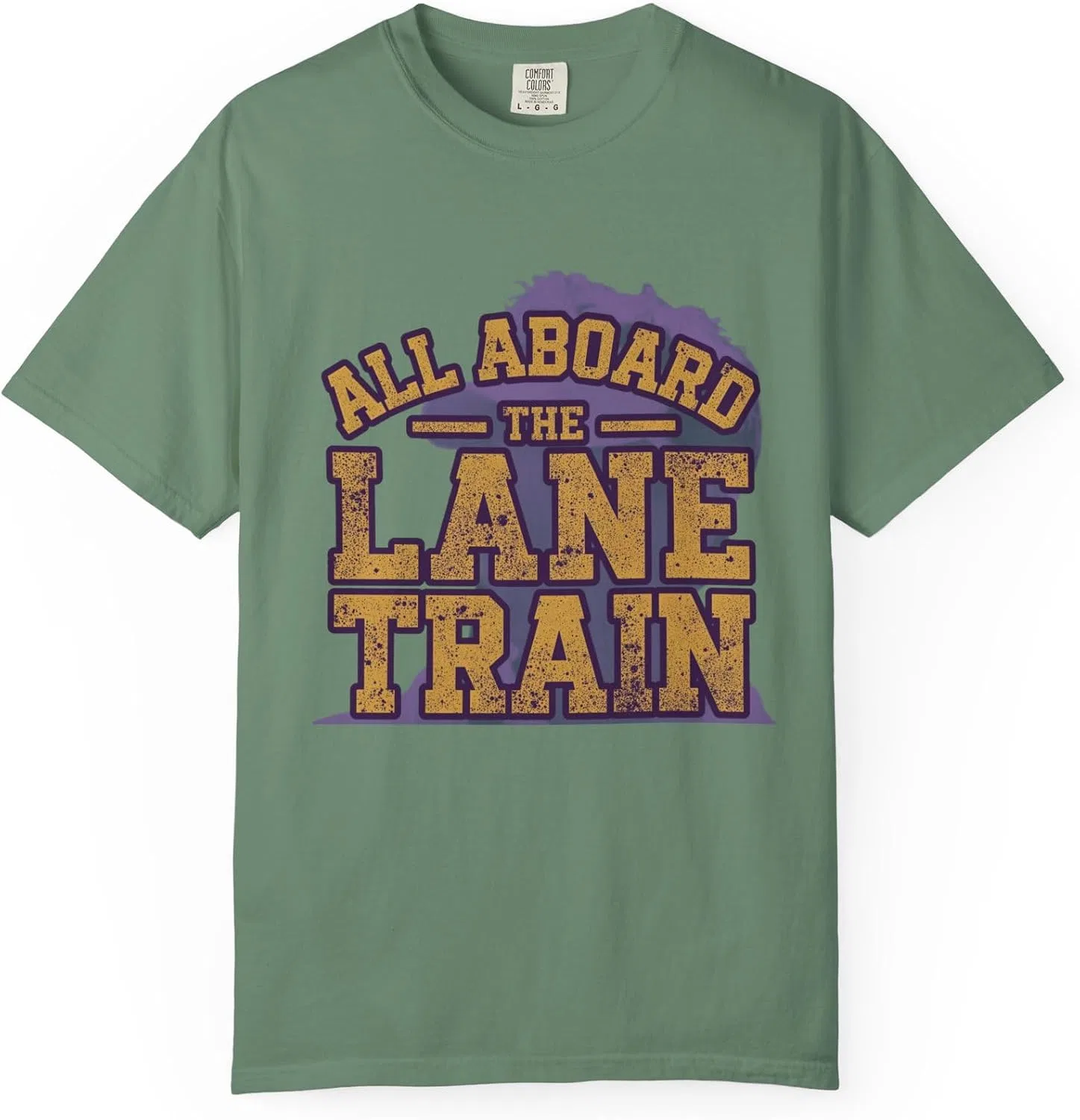 Женская футболка с принтом All Aboard The Lane Train, светло-зелёный