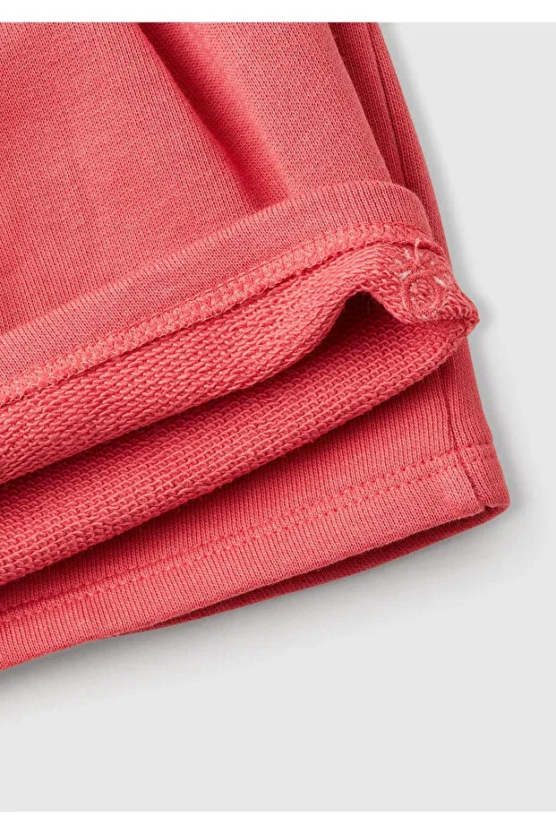 Детские шорты для девочек с принтом Benetton Logo Embroidered Waist Drawstring United Colors Of Benetton, Fuchsia — фото 3