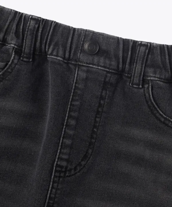 Юбка джинсовая миди на резинке, Musinsa Standard Kids, washed black — фото 4