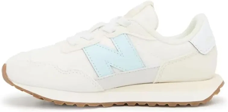 Детские кроссовки для мальчиков с шнурками-резинками Kids 237 New Balance, Frosted Glass/Sea Salt — фото 2