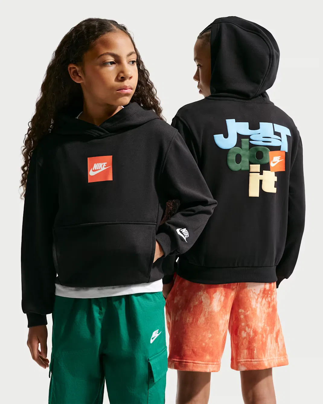 Толстовка из французского махрового трикотажа для детей постарше Nike Sportswear Club, Black/White