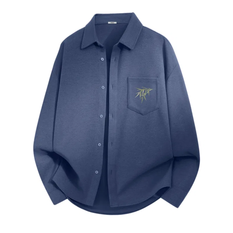 Детская рубашка из фланели с длинным рукавом MINISO, Anti-Static Flannel Blue (Ma Tuiduo Bamboo Green Chest Label)