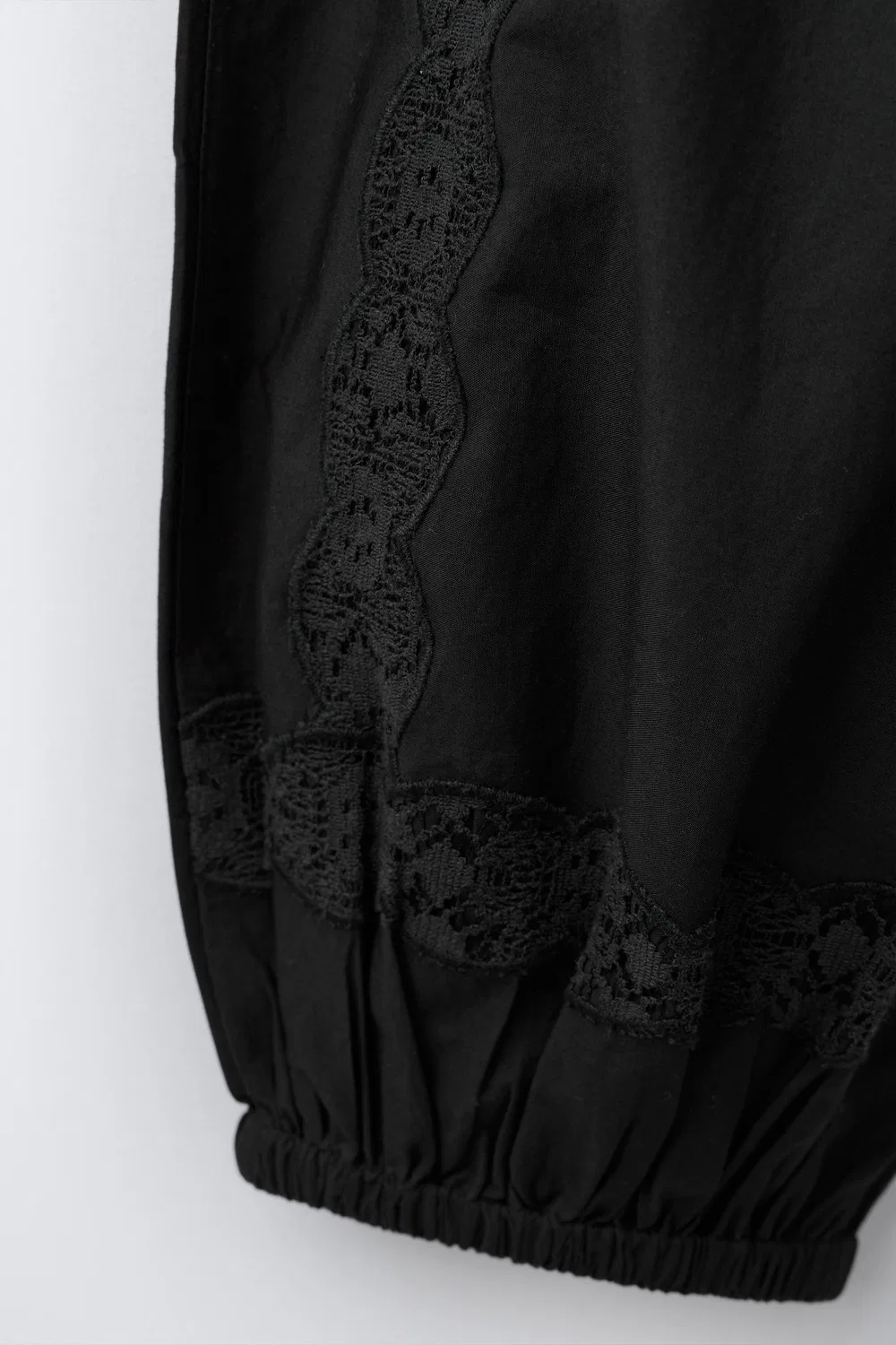 Вышитые кружевные брюки-саруэль ZARA, Black — фото 4