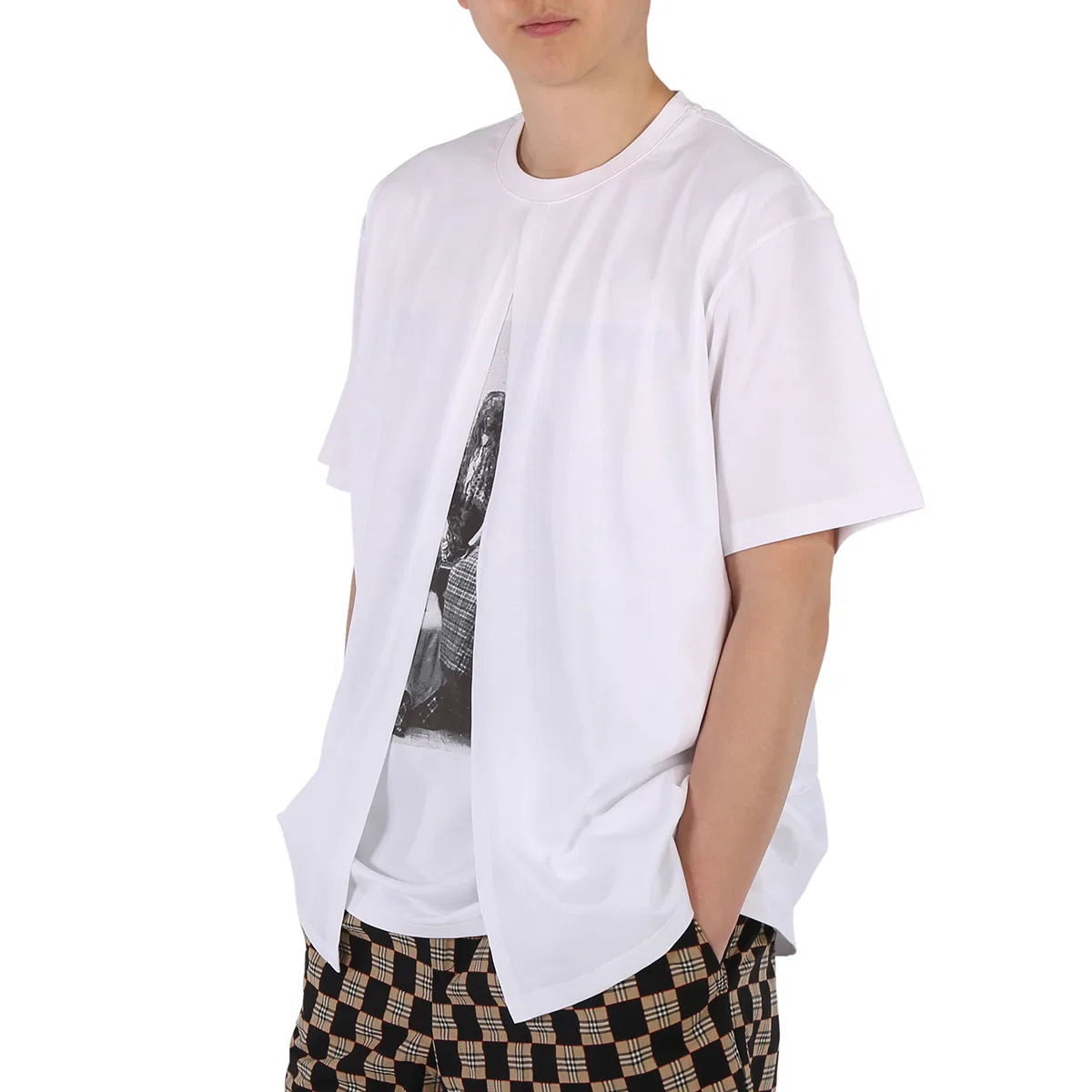 Футболка хлопковая оверсайз Victorian Portrait Print Burberry, Optic White — фото 2