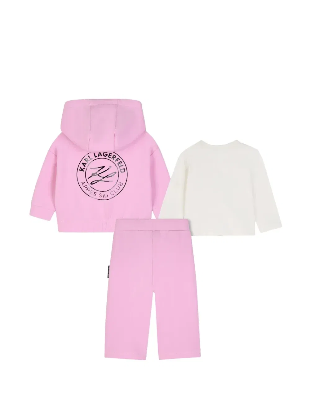 Спортивный костюм с графичным принтом и бантами Karl Lagerfeld Kids, розовый — фото 2