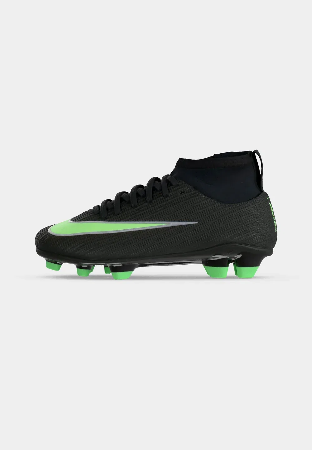 Футбольные бутсы Mercurial Superfly 11 Club FG унисекс - для твердого грунта Nike Performance, Black/Illusion Green — фото 2