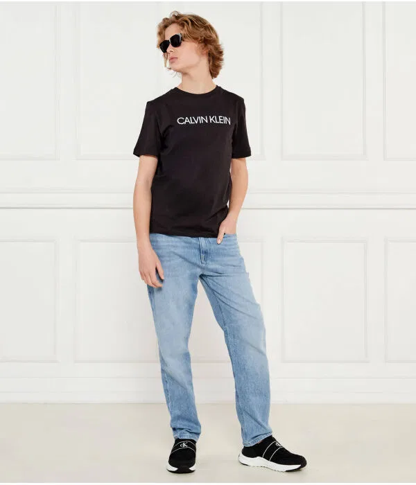 Детская футболка с круглым вырезом Institutional Calvin Klein Jeans, черный — фото 2