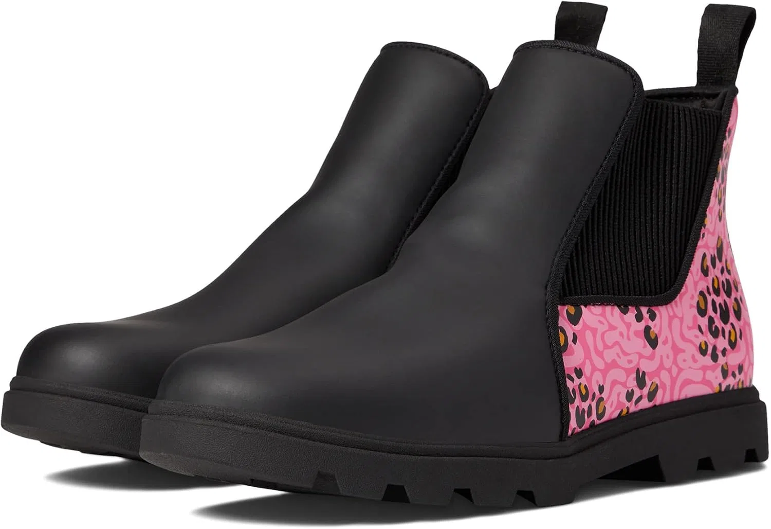 Детские ботинки для девочек с круглым носком Kensington Treklite Native Shoes, Jiffy Black/Jiffy Black/Hollywood Warped Cheetah