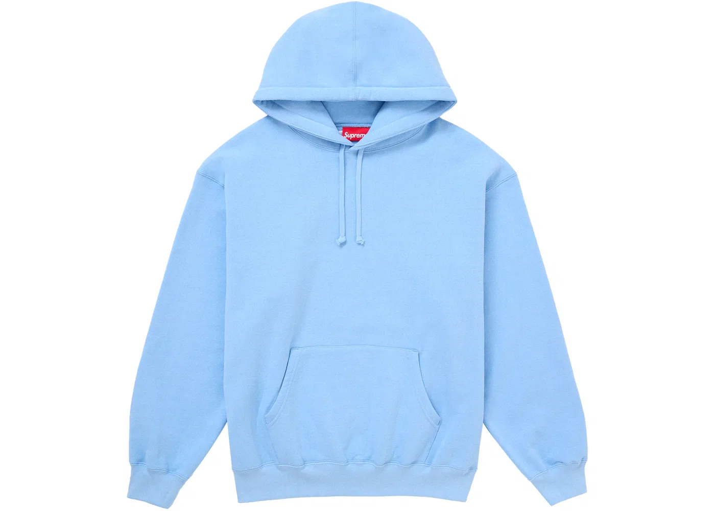 Мужской свитшот с капюшоном с сатиновой аппликацией Supreme, Light Blue — фото 2
