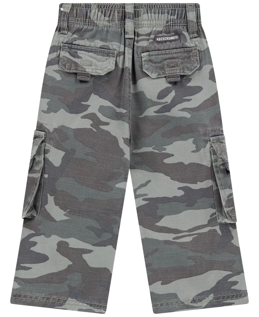 Детские карго-брюки свободного кроя с завязками, Abercrombie Kids, ANF Traditional Camo — фото 2