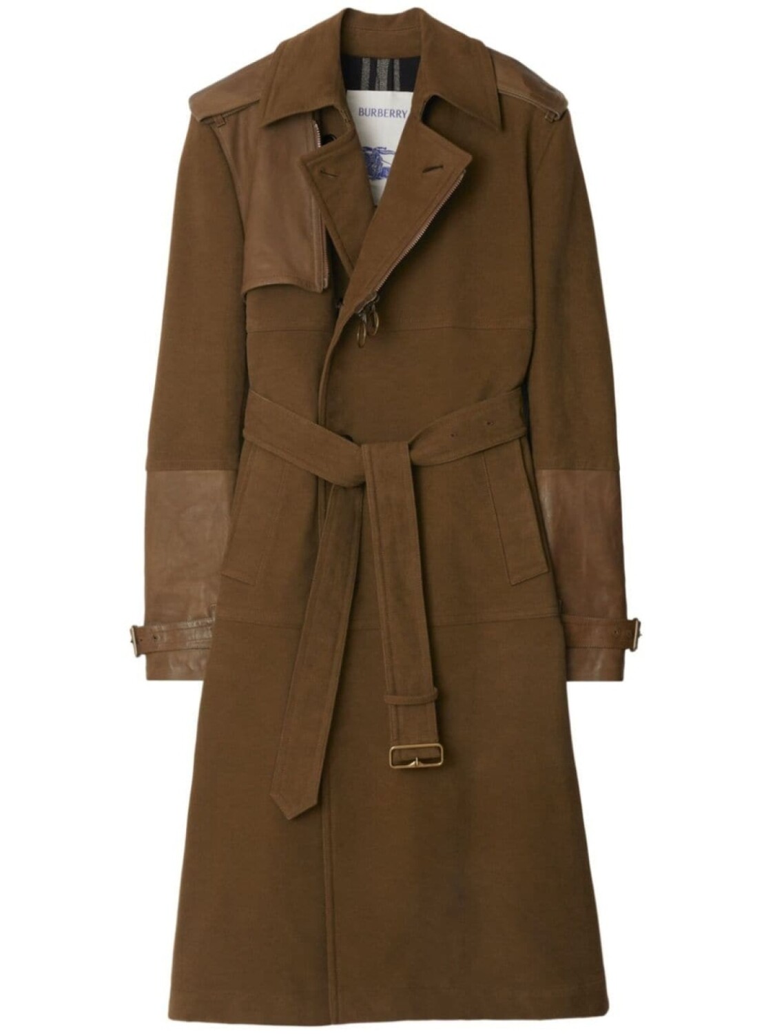 

Burberry тренч со вставками, коричневый