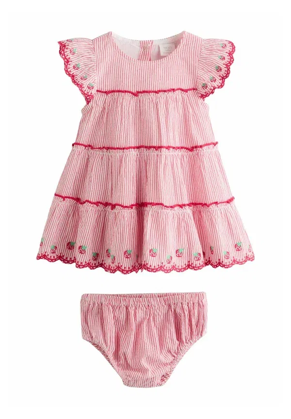 Платье-рубашка с полосками Regular fit and set piece - shirt dress Next, red strawberry, красный