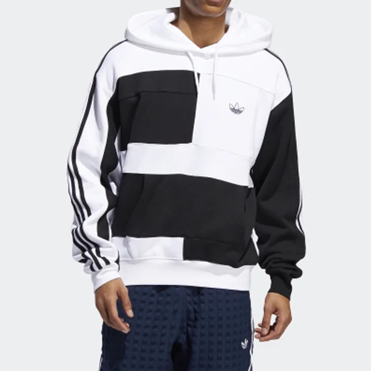 Adidas Originals Толстовка с капюшоном ASYMM BLOCK мужская черно-белая — фото 4