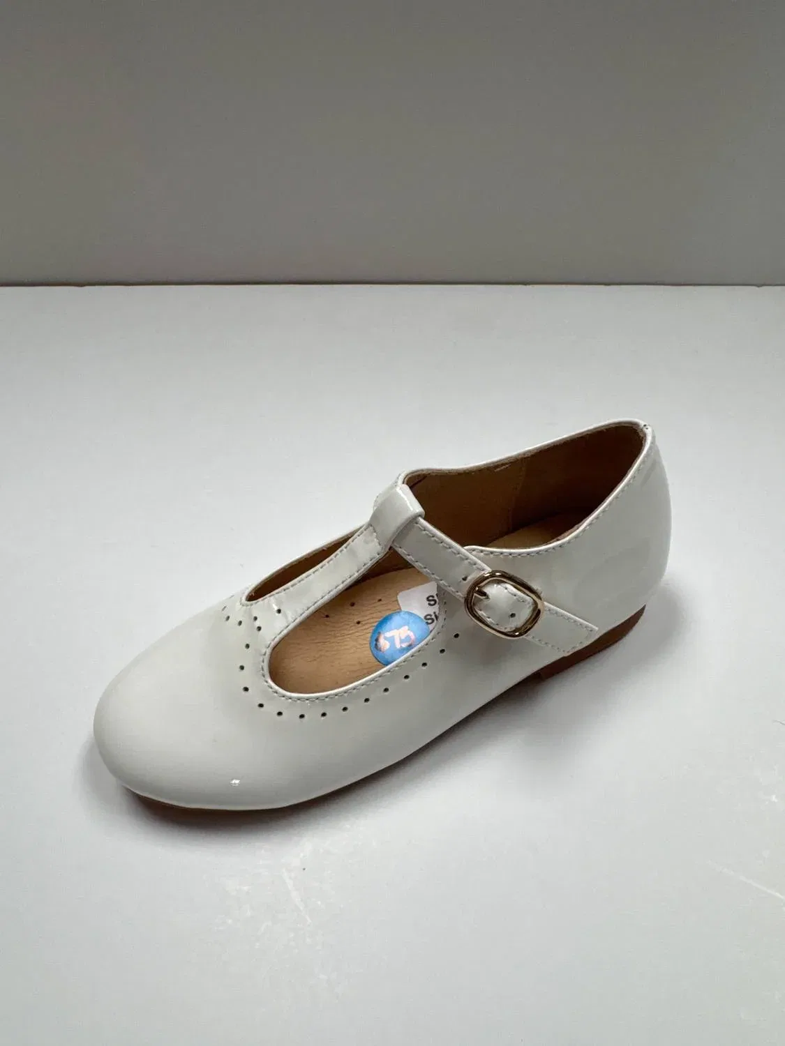 Детские туфли для девочек с T-образным ремешком и пряжкой Elizabeth 1936, Ivory Leather
