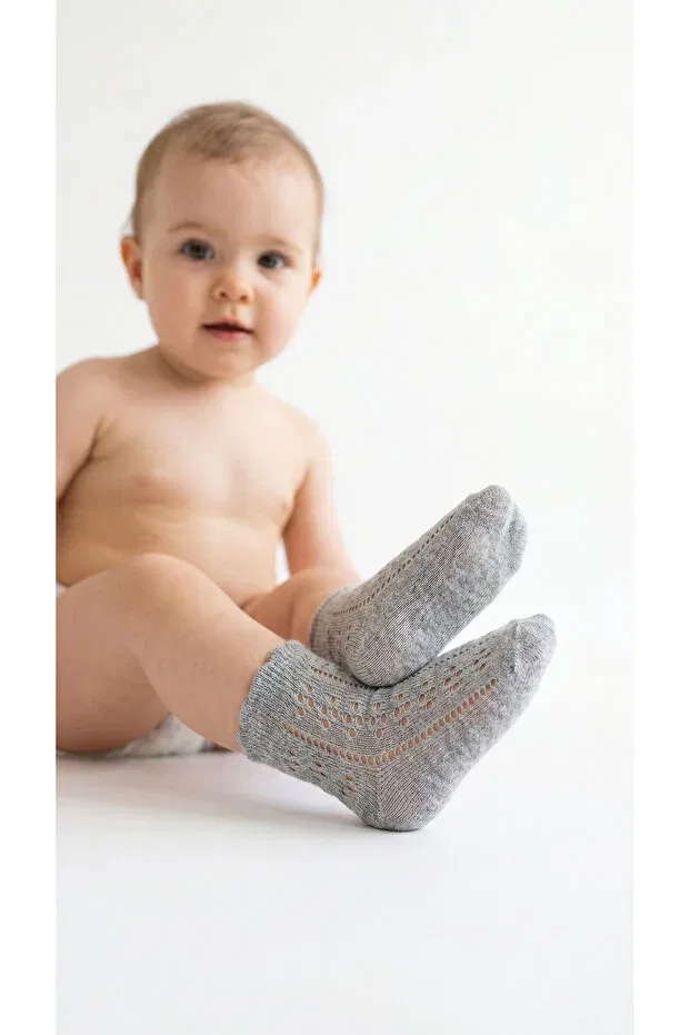 Детские носки для девочек хлопковые Basics Vizyon, Gray — фото 2