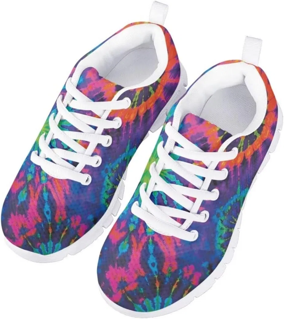 Детские кроссовки на шнуровке с принтом Pinupub, Colorful Tie Dye — фото 3