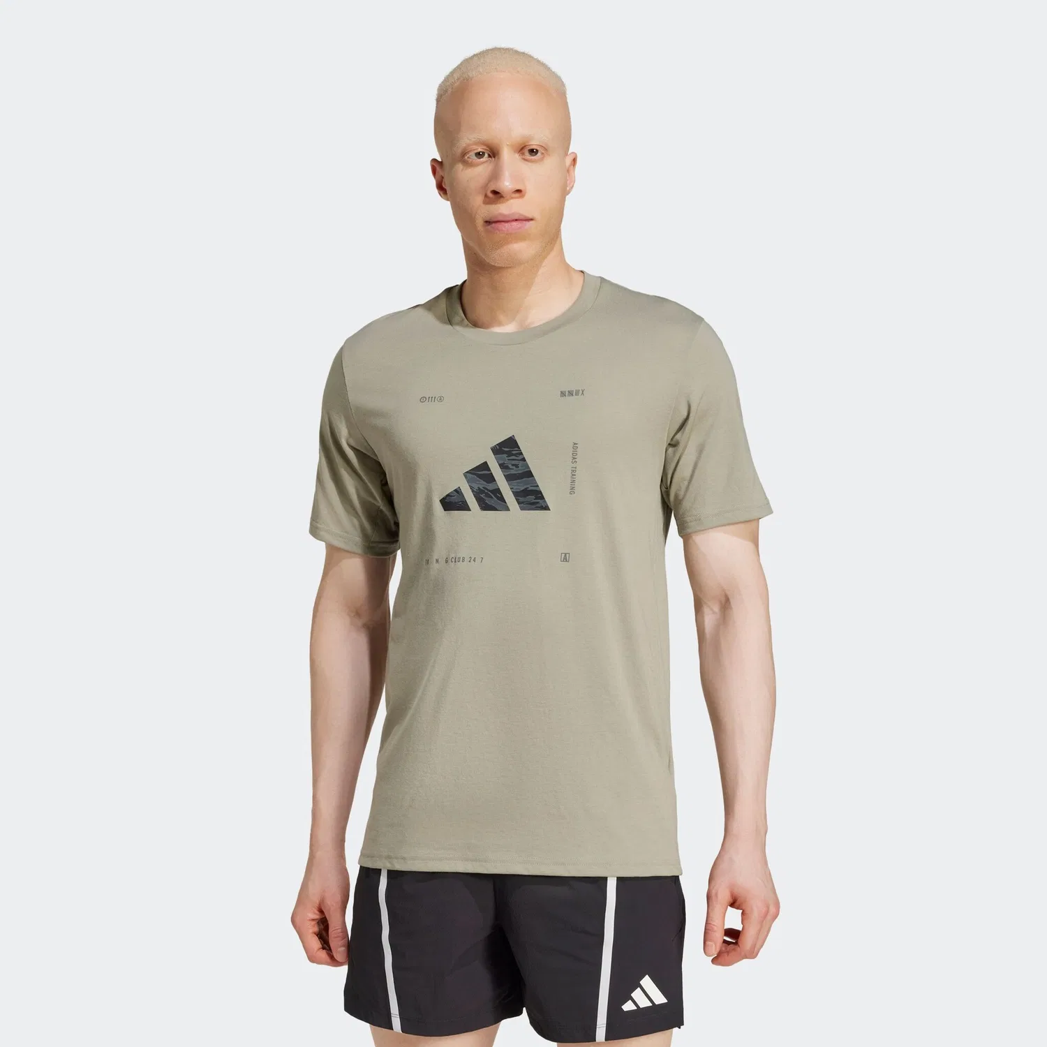 Мужская тренировочная футболка с камуфляжным принтом Adidas Performance, Silver Pebble