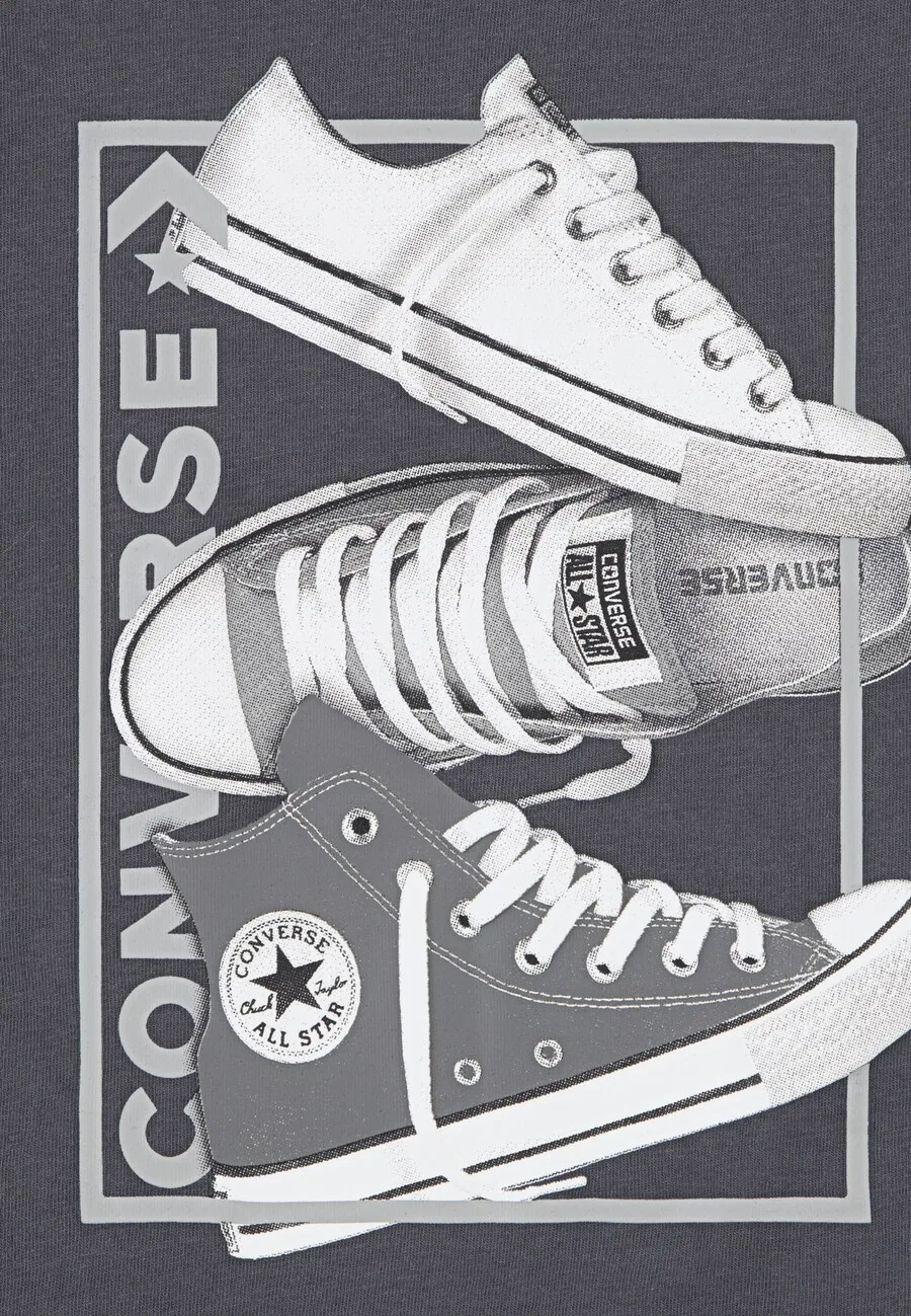 Футболка CONVERSE серого и темно-серого цвета — фото 4