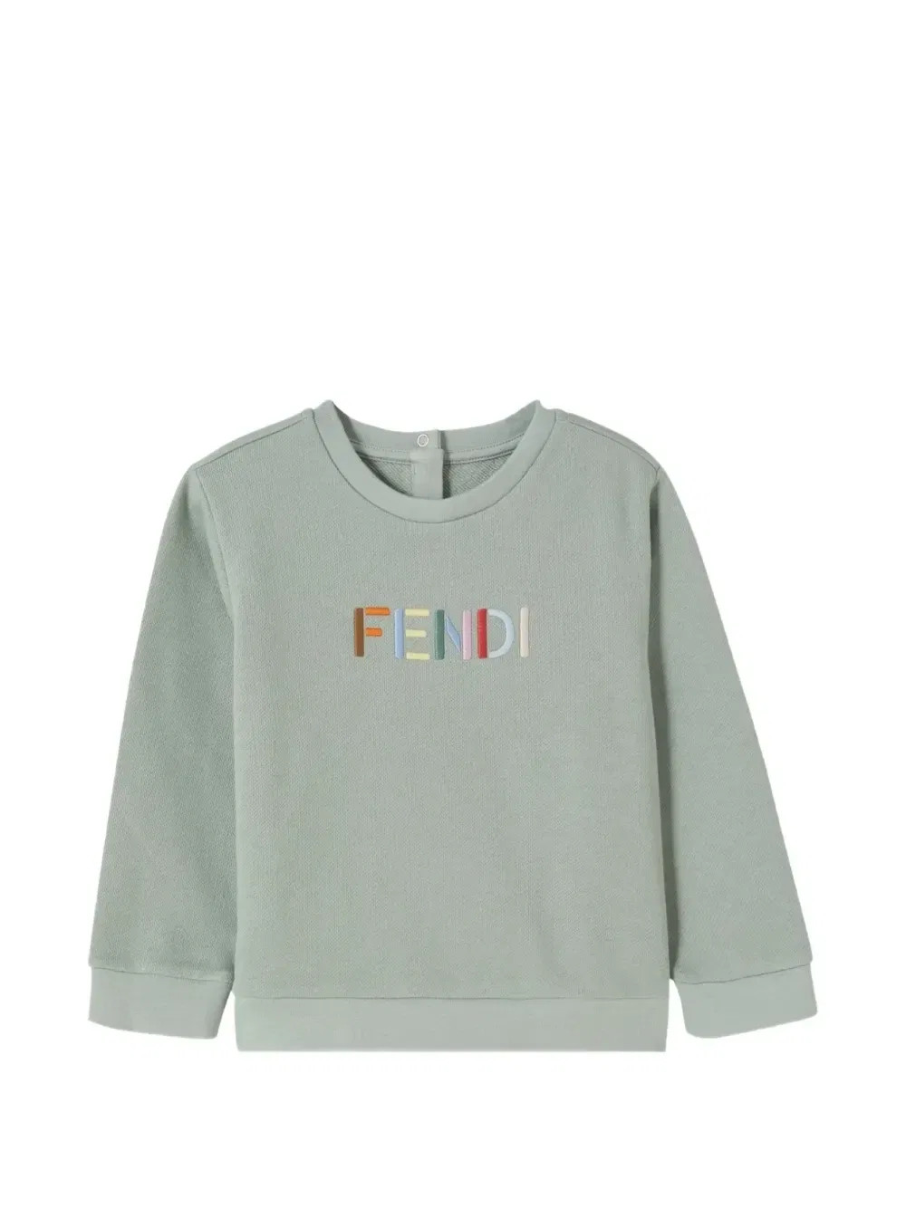 Свитер с вышитым логотипом Fendi Kids, зеленый
