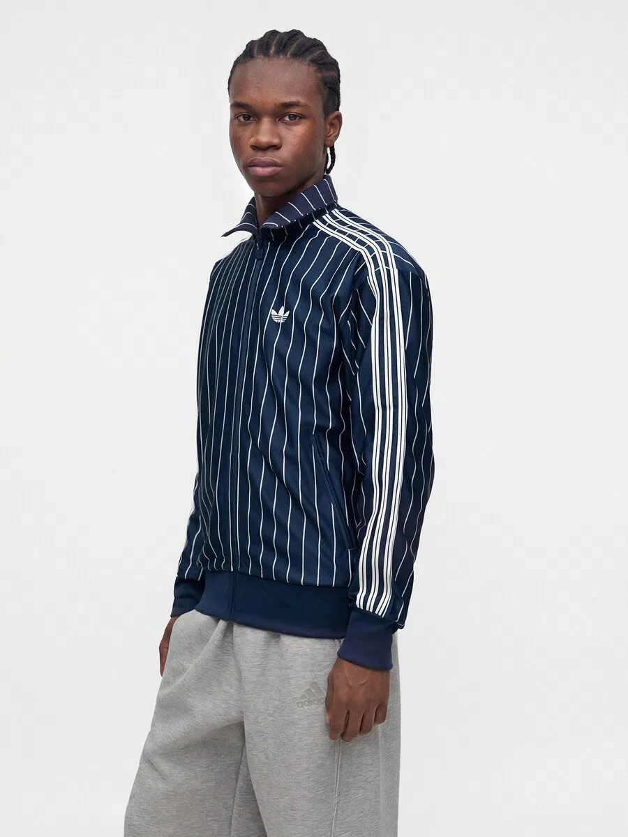 Толстовка на молнии ADIDAS ORIGINALS 'Firebird' темно-синего цвета — фото 3