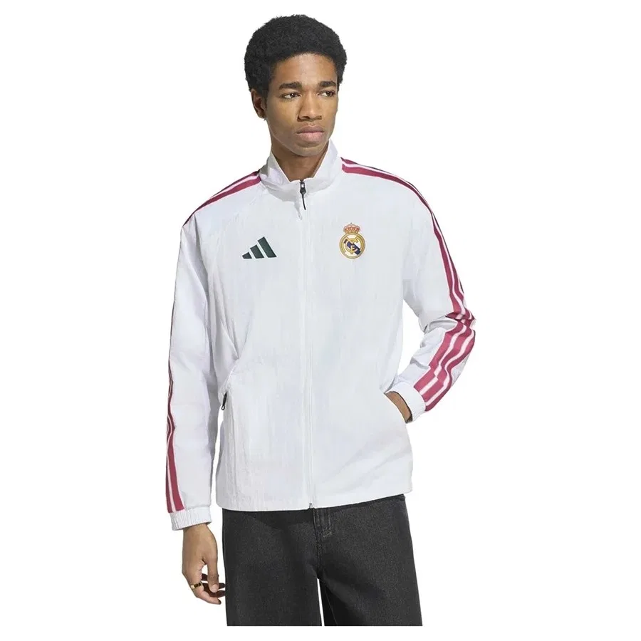 Спортивная куртка с капюшоном Real Madrid Home Anthem Jacket adidas, Белый — фото 2